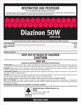 Diazinon 50W INSECTICIDE