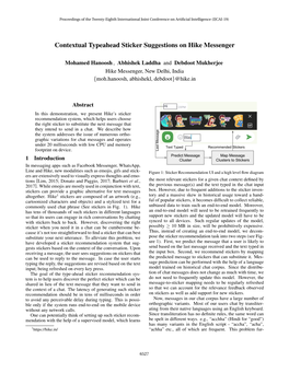 Contextual Typeahead Sticker Suggestions on Hike Messenger