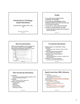 Introduction to Ontology- Based Semantics Goals Service