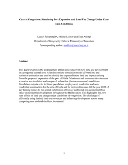 Coastal Congestion: Simulating Port Expansion and Land Use Change Under Zero- Sum Conditions