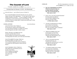 The Sounds of Lent (All Sing Bold Lines As We Confess Our Sins) “Consider Carefully How You Listen” (Jesus, in Luke 8:18)