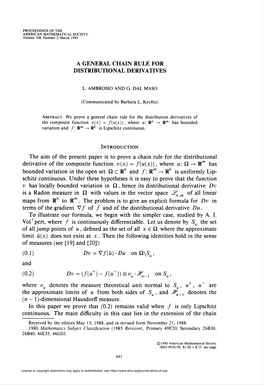 A General Chain Rule for Distributional Derivatives