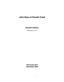 John Dean at Granite Creek