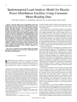 Spatiotemporal Load-Analysis Model for Electric Power Distribution Facilities Using Consumer Meter-Reading Data