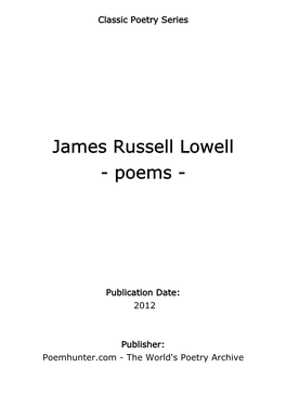 James Russell Lowell - Poems