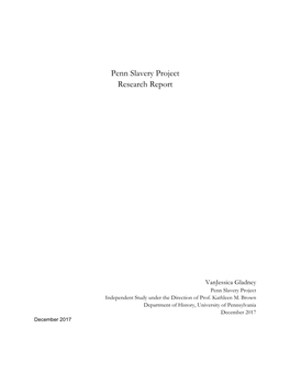 Penn Slavery Project Research Report