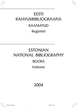 Eesti Rahvusbibliograafia Estonian National