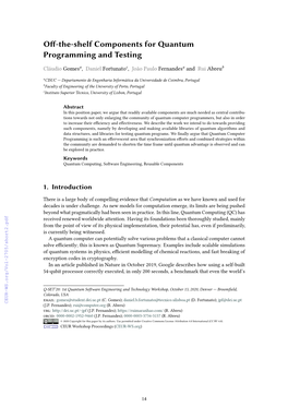 Off-The-Shelf Components for Quantum Programming and Testing