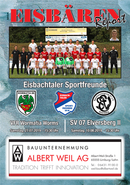Eisbachtal, Stadionzeitung Ausgabe 1.Indd