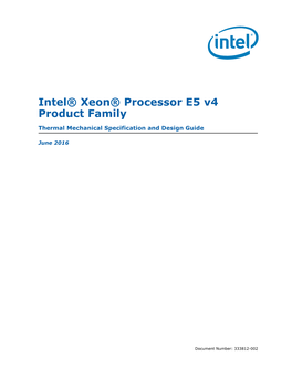 Thermal Guide: Intel® Xeon® Processor E5 V4 Product Family