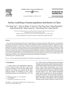 Surface Modelling of Human Population Distribution in China