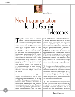New Instrumentation for the Gemini Telescopes