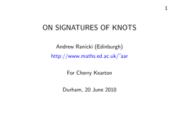 On Signatures of Knots