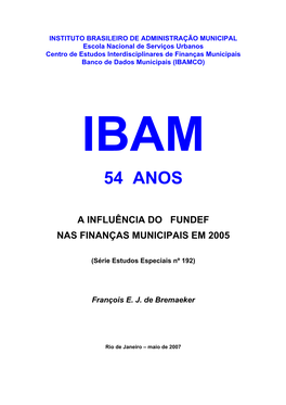 EVOLUÇÃO DAS FINANÇAS MUNICIPAIS -.. Observatório De Informações Municipais