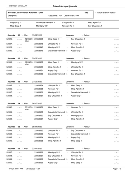 Calendrier Moselle Loisir-Vétérans