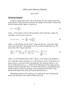 A Ballistic Missile Primer