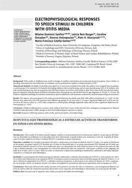 Electrophysiological Responses to Speech Stimuli in Children