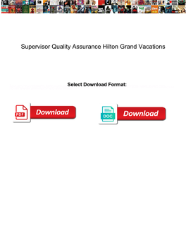 Supervisor Quality Assurance Hilton Grand Vacations