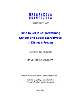 Redefining Gender and Social Stereotypes in Disney's Frozen