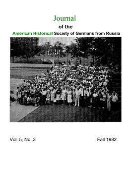 Journal of the American Historical Society of Germans from Russia