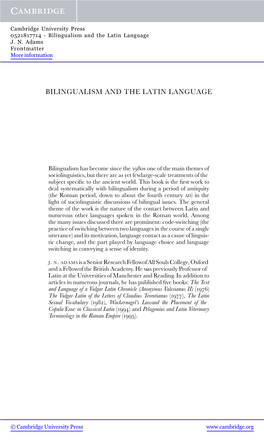 Bilingualism and the Latin Language J