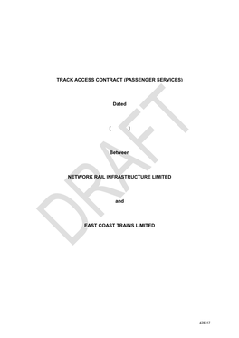 East Coast Trains Limited Draft Agreement Section 17