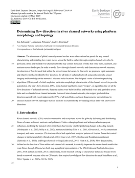 Determining Flow Directions in River Channel Networks Using Planform Morphology and Topology