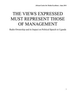 Radio Ownership and Its Impact on Political Speech in Uganda