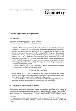 Cutting Hyperplane Arrangements*