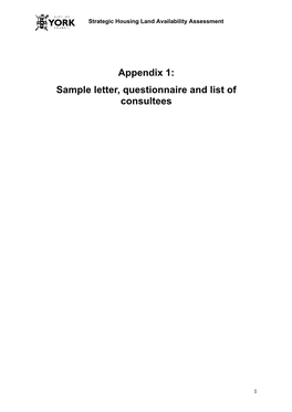Appendix 1: Sample Letter, Questionnaire and List of Consultees
