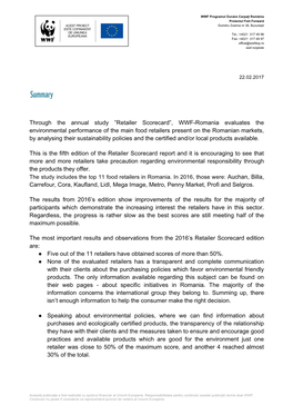 Retailer Scorecard Summary