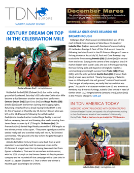 Tdn Europe • Page 2 of 15 • Thetdn.Com Sunday • 30 August 2020