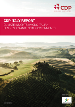 Cdp Italy Report Climate Insights Among Italian Businesses and Local Governments