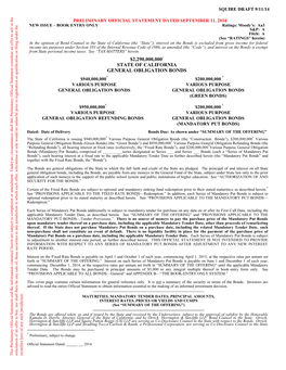 $2,290,000,000* State of California General Obligation Bonds