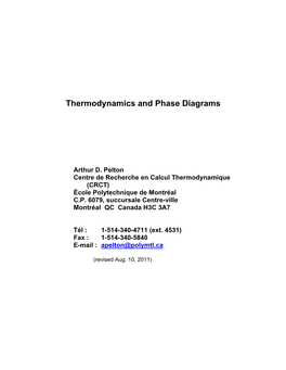 Thermodynamics and Phase Diagrams