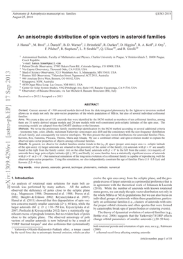 An Anisotropic Distribution of Spin Vectors in Asteroid Families