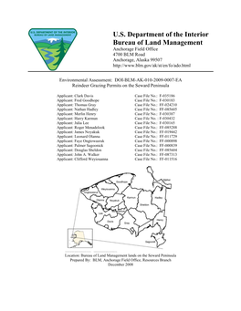 Reindeer Grazing Permits on the Seward Peninsula