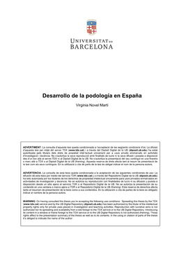 Desarrollo De La Podología En España