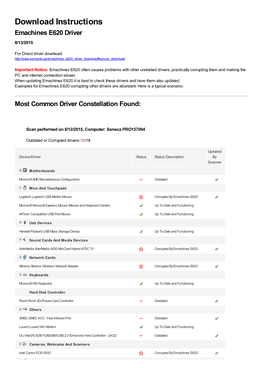 Emachines E620 Driver 8/13/2015