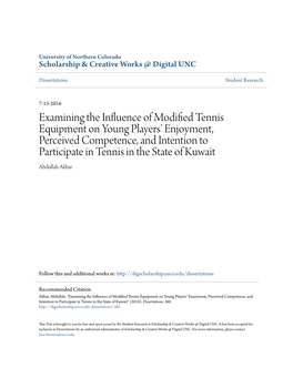 Examining the Influence of Modified Tennis Equipment on Young