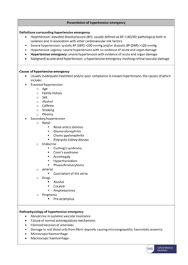 Hypertensive Emergency