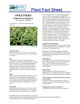 Plant Fact Sheet