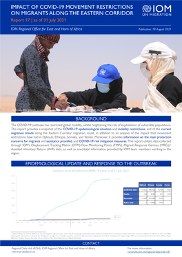 IMPACT of COVID-19 MOVEMENT RESTRICTIONS on MIGRANTS ALONG the EASTERN CORRIDOR Report 17 | As of 31 July 2021