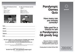 Paralympic Games Quiz