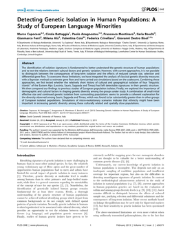 Detecting Genetic Isolation in Human Populations: a Study of European Language Minorities