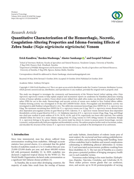 Quantitative Characterization of the Hemorrhagic, Necrotic, Coagulation