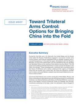 Toward Trilateral Arms Control: Options for Bringing China Into the Fold