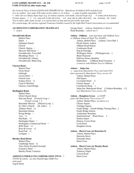 LANCASHIRE TRAMWAYS – SL 238 08.10.20 Page 1 of 20 FARE STAGES & Other Main Stops