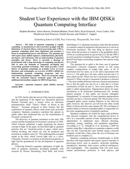 Student User Experience with the IBM Qiskit Quantum Computing Interface
