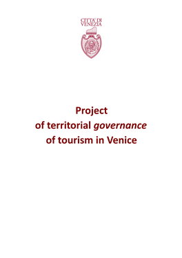 Project of Territorial Governance of Tourism in Venice